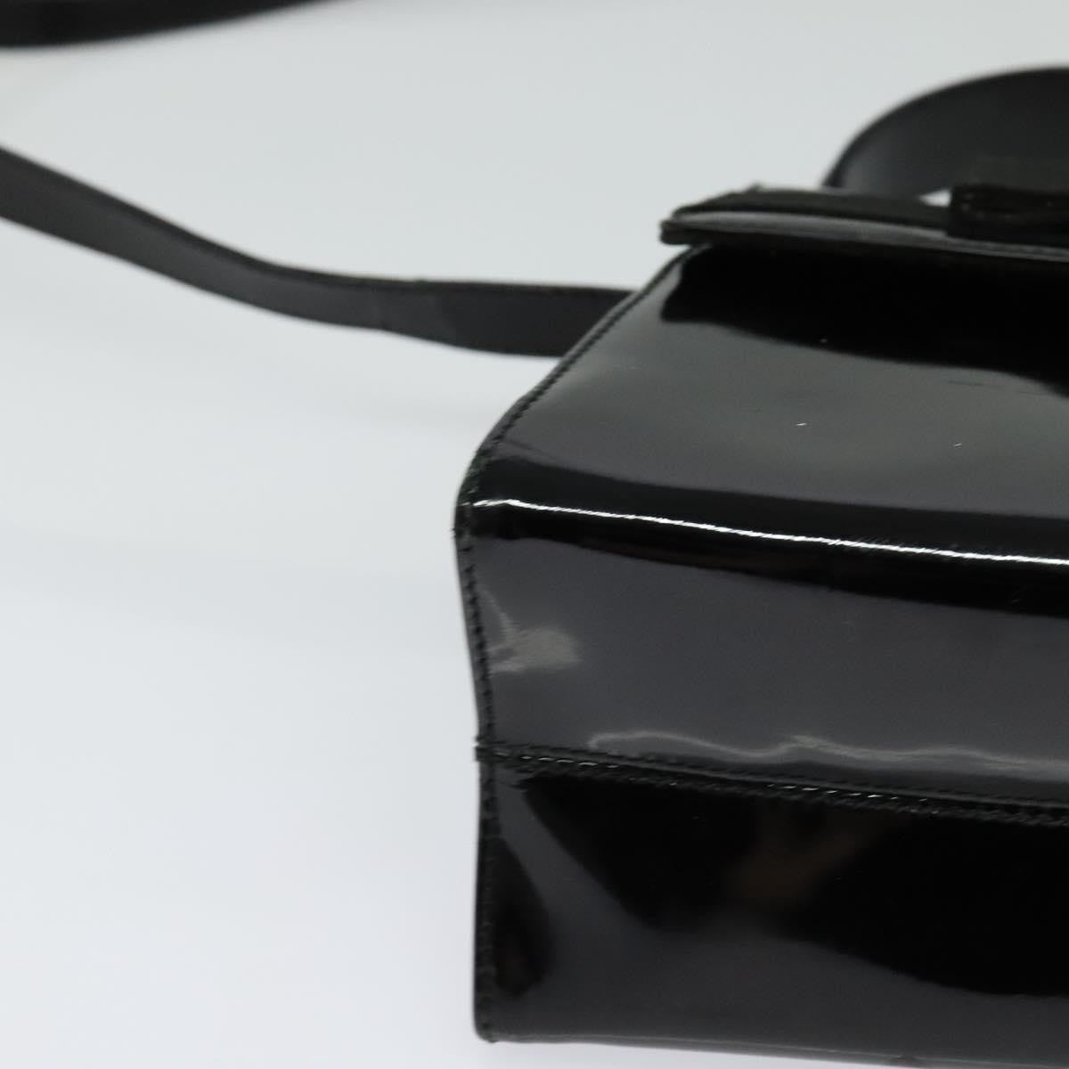 Salvatore Ferragamo Vintage Vara Bow Top Handle Bag Patent Leather, BLACK, PATENT_LEATHER, Handbag