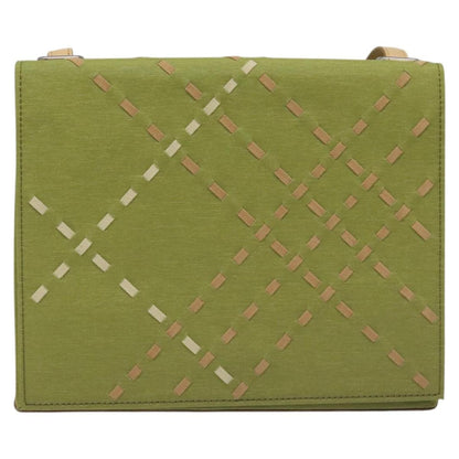 Burberry Nova check Shoulder bag Canvas, GREEN, CANVAS, Shoulder bag