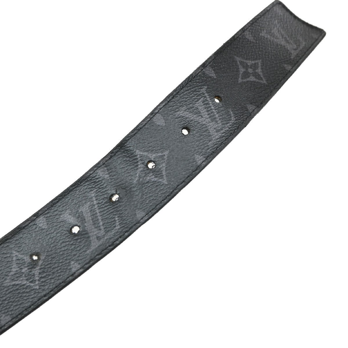 Louis Vuitton LV Initiales Belt Monogram Eclipse Leather, BLACK, CANVAS, Belts