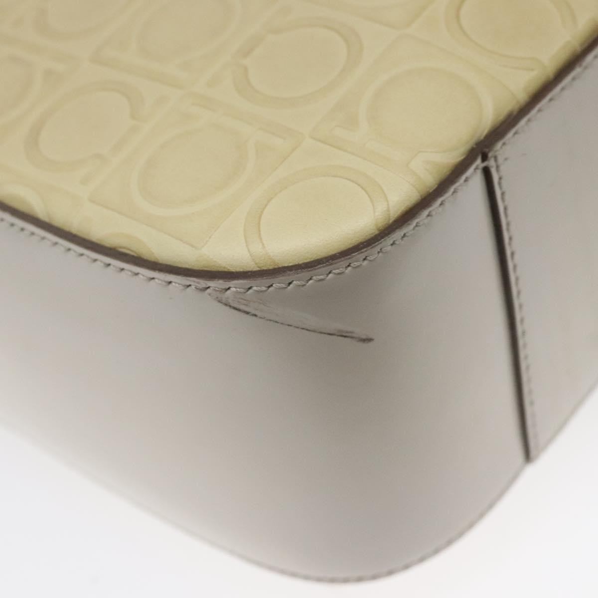 Salvatore Ferragamo Gancini Shoulder Bag Leather, BEIGE, LEATHER, Shoulder bag