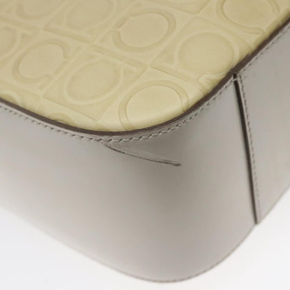 Salvatore Ferragamo Gancini Shoulder Bag Leather, BEIGE, LEATHER, Shoulder bag