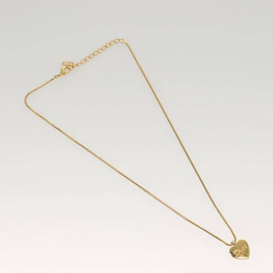 Christian Dior Logo Heart Pendant Necklace Metal, GOLD, METAL, Necklace