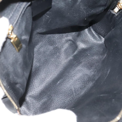 Celine Vintage Macadam Backpack Canvas and Leather, BLACK, CANVAS, Backpack