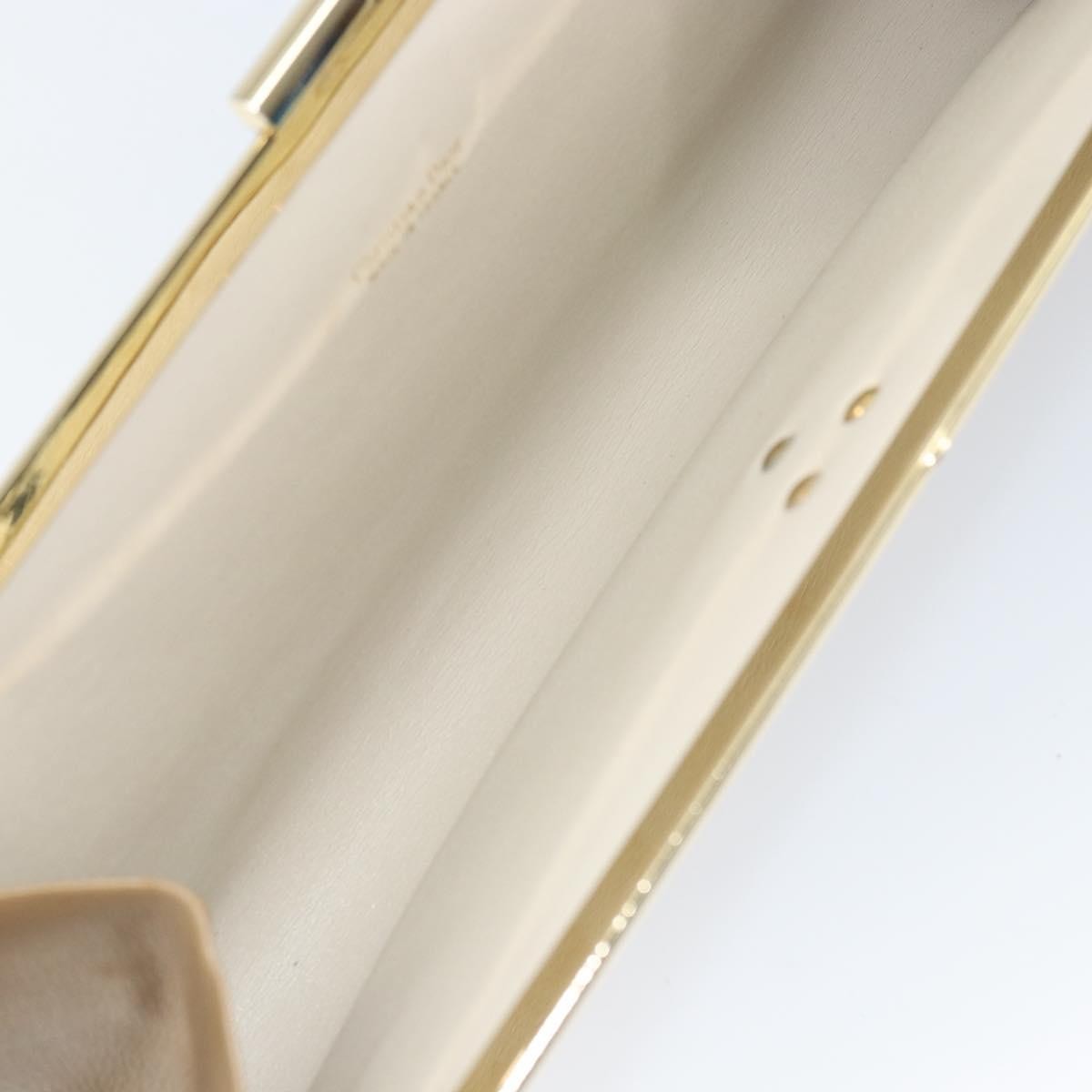 Christian Dior Logo Pouch Leather, BEIGE, LEATHER, Clutche & pouche