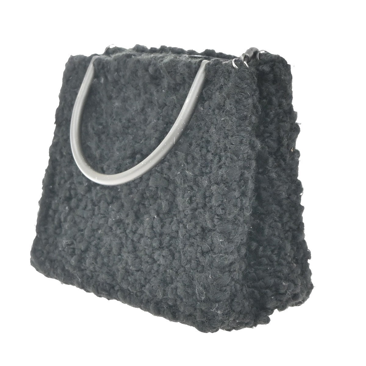 Salvatore Ferragamo Gancini handbag Wool, BLACK, WOOL, Handbag