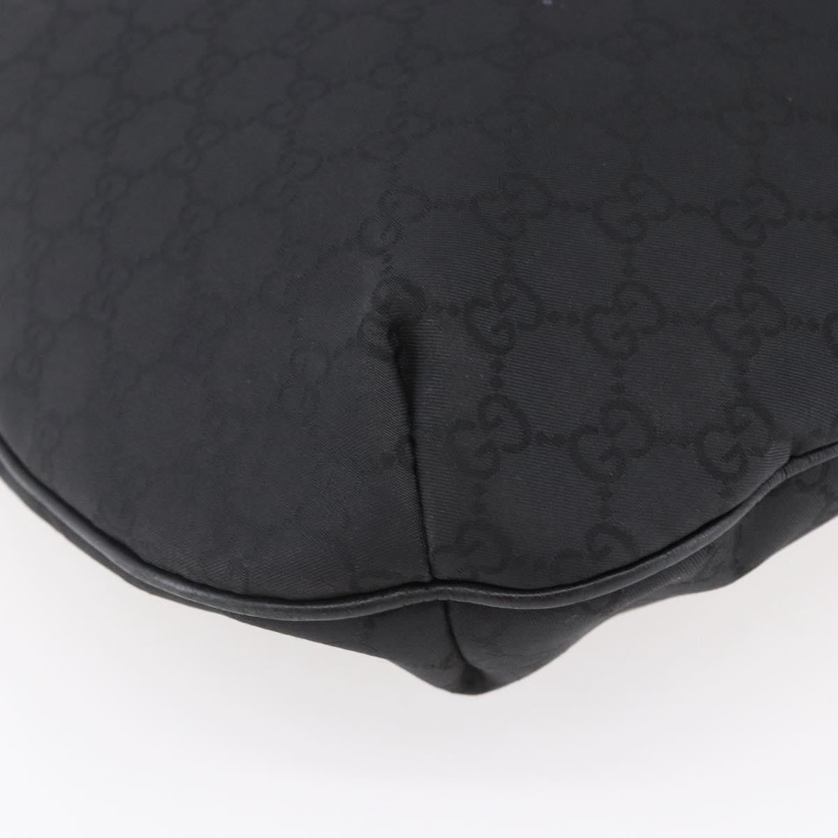 Gucci Hobo Shoulder Bag Canvas with Guccissima Leather, BLACK, CANVAS, Shoulder bag