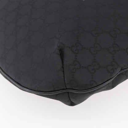 Gucci Hobo Shoulder Bag Canvas with Guccissima Leather, BLACK, CANVAS, Shoulder bag