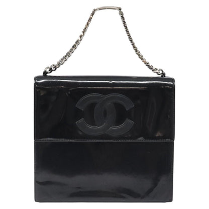 Chanel Vintage CC Box Flap Bag Patent Leather, BLACK, PATENT_LEATHER, Handbag