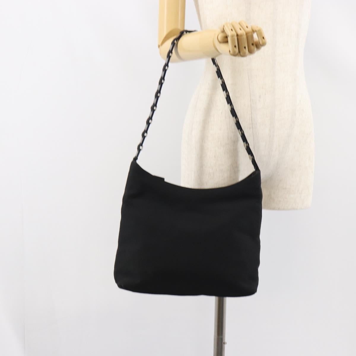 Salvatore Ferragamo Vala Shoulder Bag Nylon, BLACK, NYLON, Shoulder bag