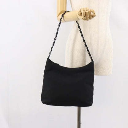 Salvatore Ferragamo Vala Shoulder Bag Nylon, BLACK, NYLON, Shoulder bag