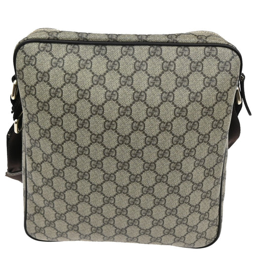 Gucci Front Zip Messenger GG Coated Canvas, BROWN, CANVAS, Shoulder bag