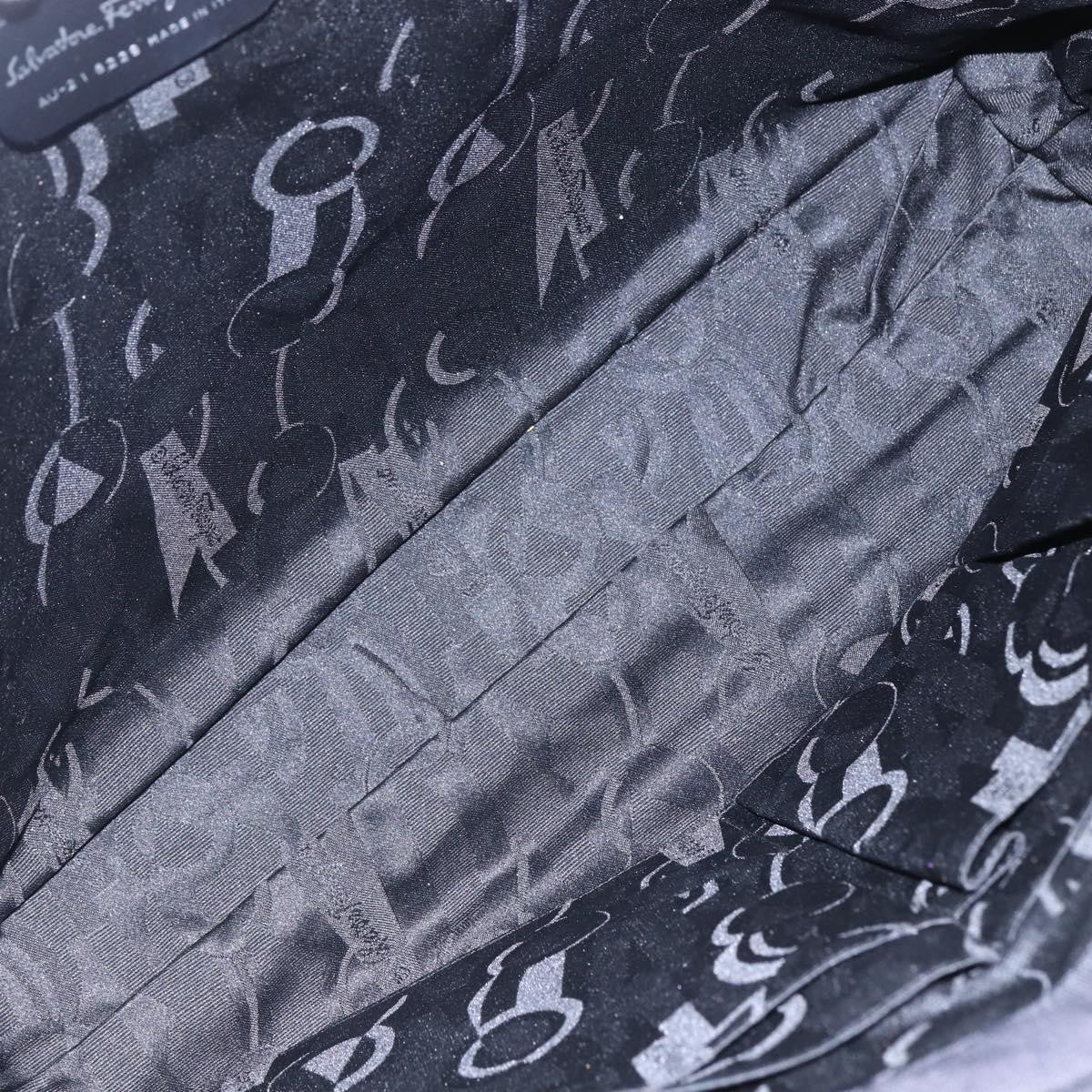 Salvatore Ferragamo Vintage Shoulder Bag Canvas, BLACK, CANVAS, Shoulder bag