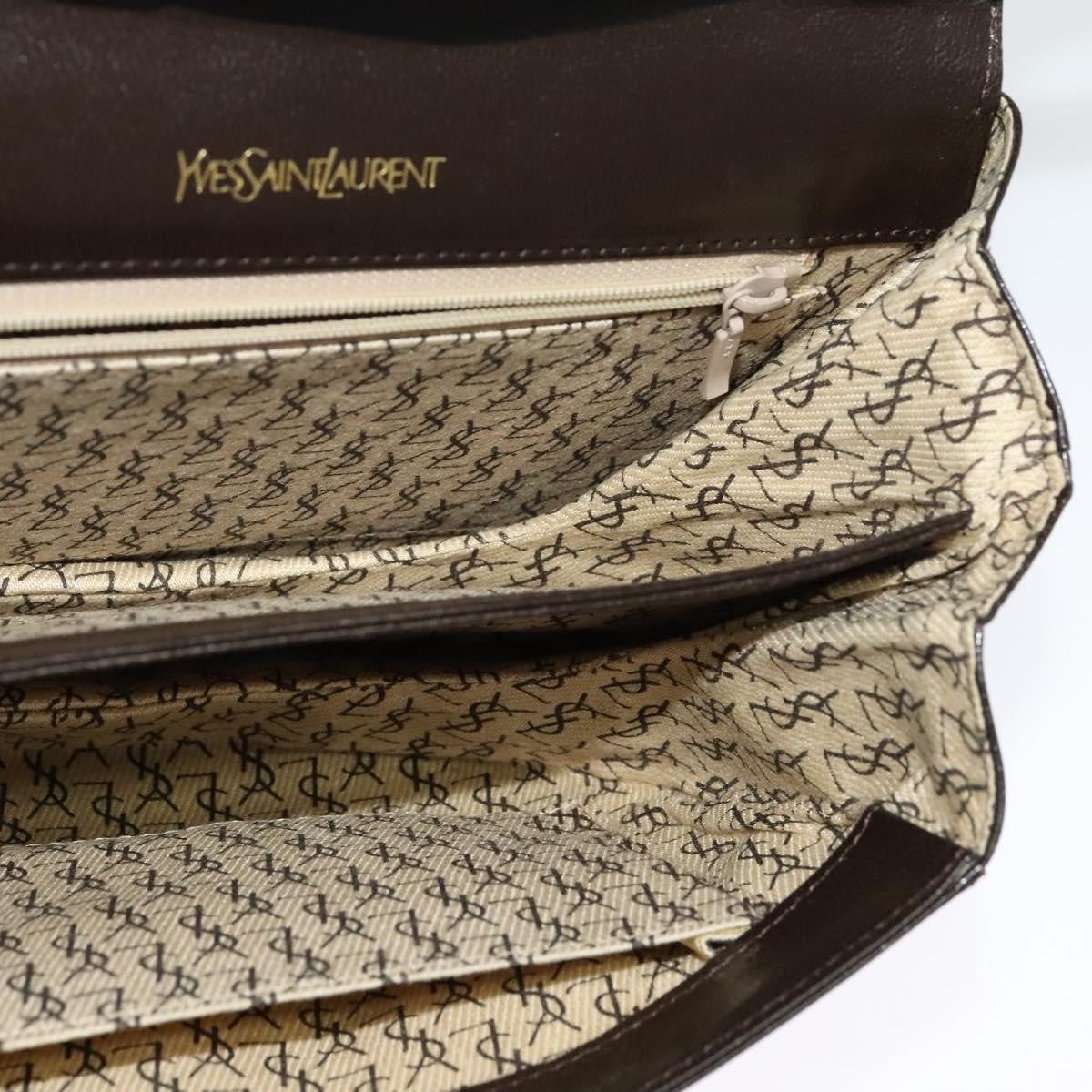 Saint Laurent Vintage Shoulder Bag Leather, BROWN, LEATHER, Shoulder bag