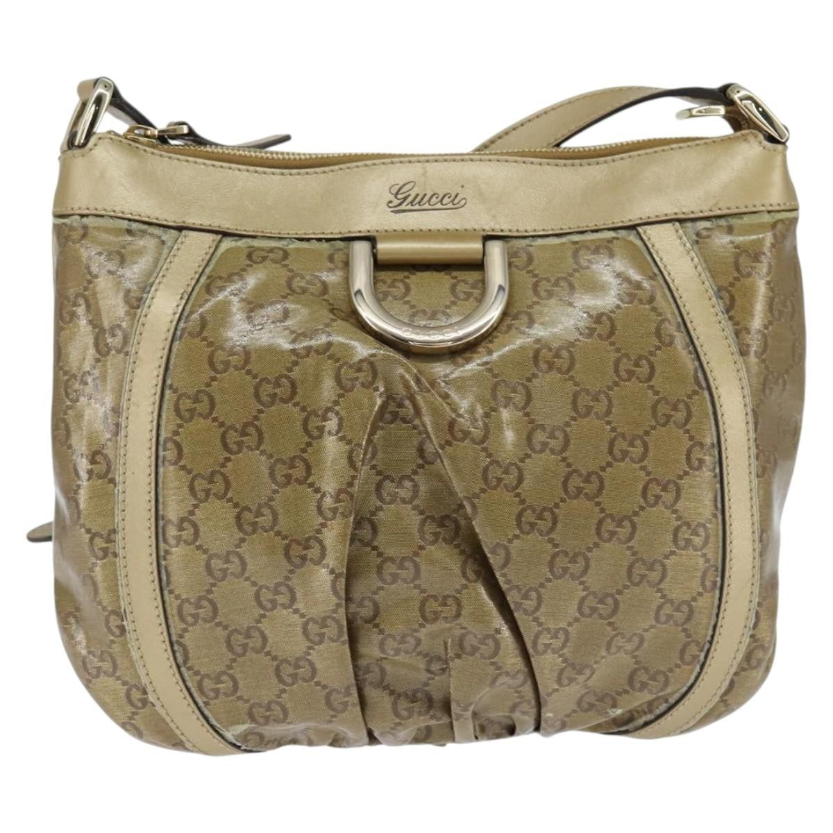 Gucci D Ring Messenger Bag GG Coated Canvas, GOLD, CANVAS, Shoulder bag