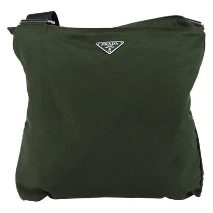 Prada Flat Messenger Bag Tessuto, KHAKI, NYLON, Shoulder bag