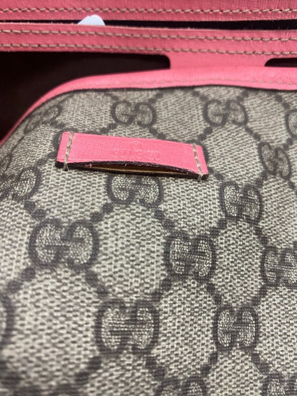 Gucci Joy Tote GG Coated Canvas with Leather, Brown, Leather, Tote Bag