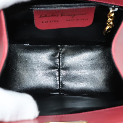 Salvatore Ferragamo Gancini Shoulder Bag Leather, PINK, LEATHER, Shoulder bag