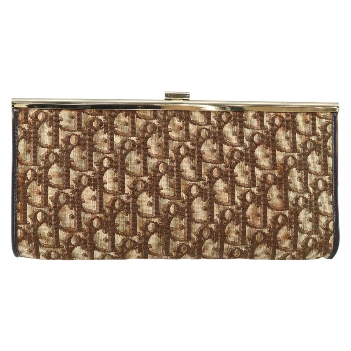 Christian Dior Vintage Trotter Pouch Diorissimo Canvas, BROWN, CANVAS, Clutche & pouche