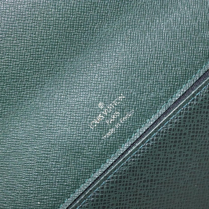 Louis Vuitton Kourad Pouch Taiga, GREEN, LEATHER, Clutche & pouche