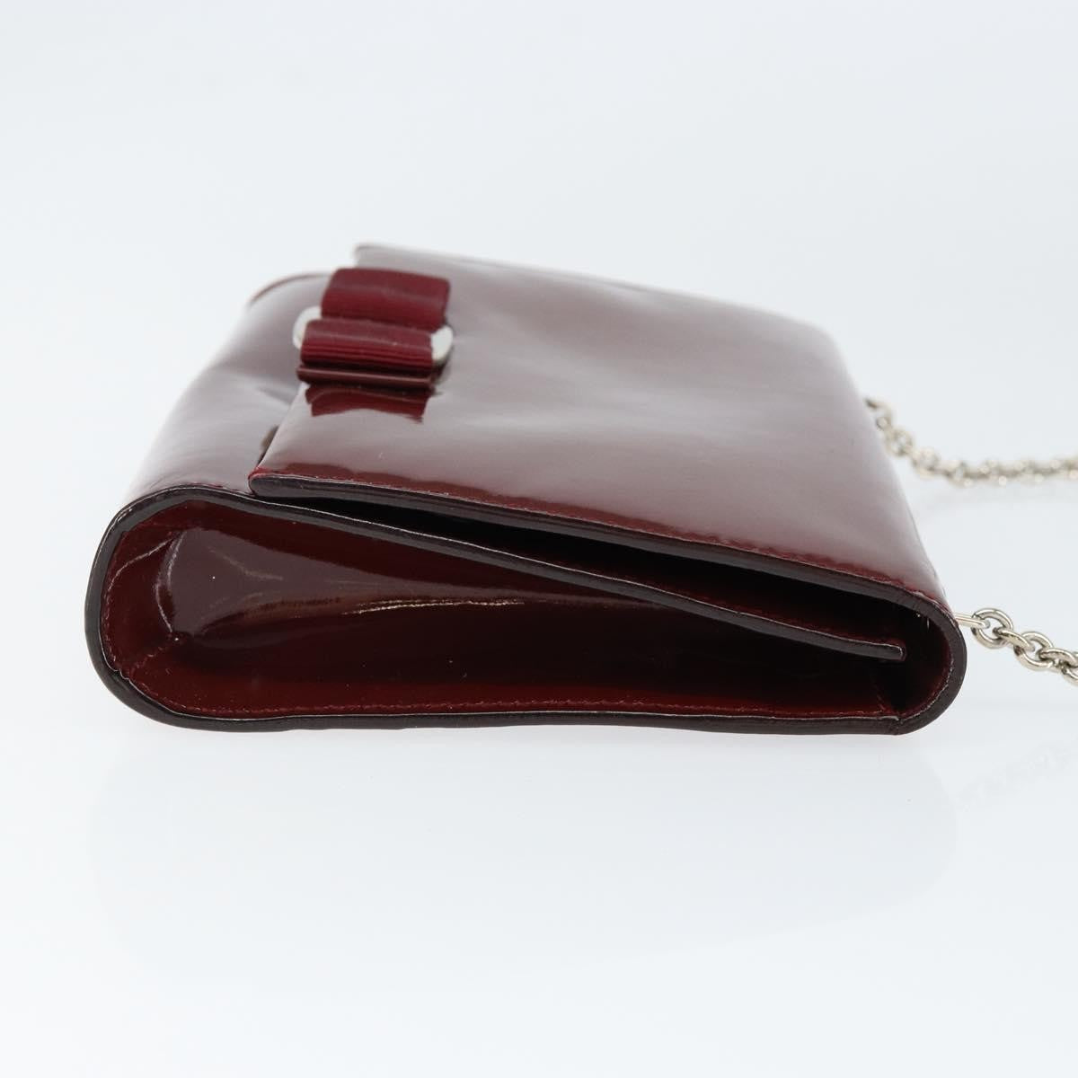 Salvatore Ferragamo Vala Chain Shoulder bag Patent leather, RED, PATENT_LEATHER, Shoulder bag