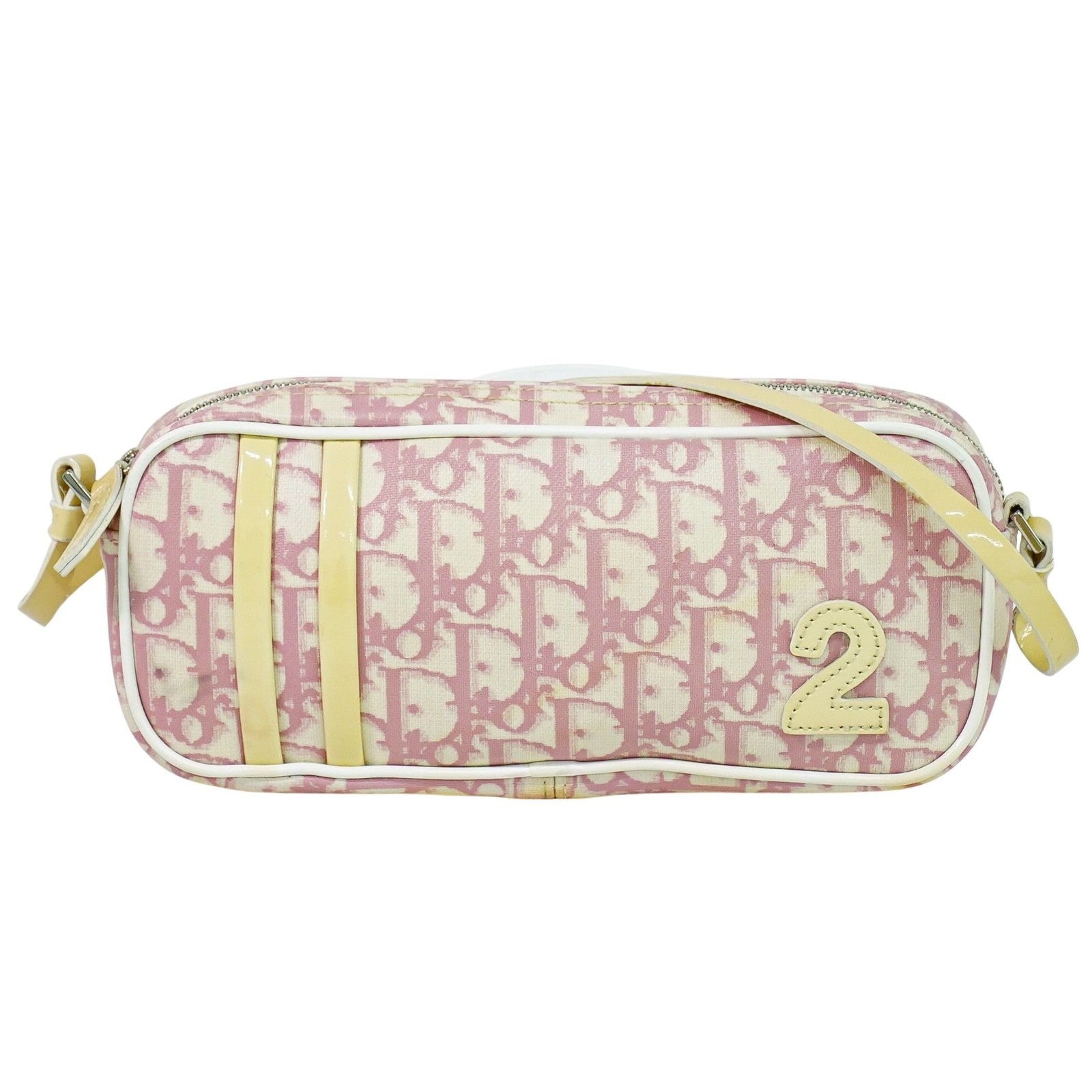 Christian Dior Vintage Trotter Baguette Shoulder Bag Diorissimo Canvas, PINK, CANVAS, Clutche & pouche