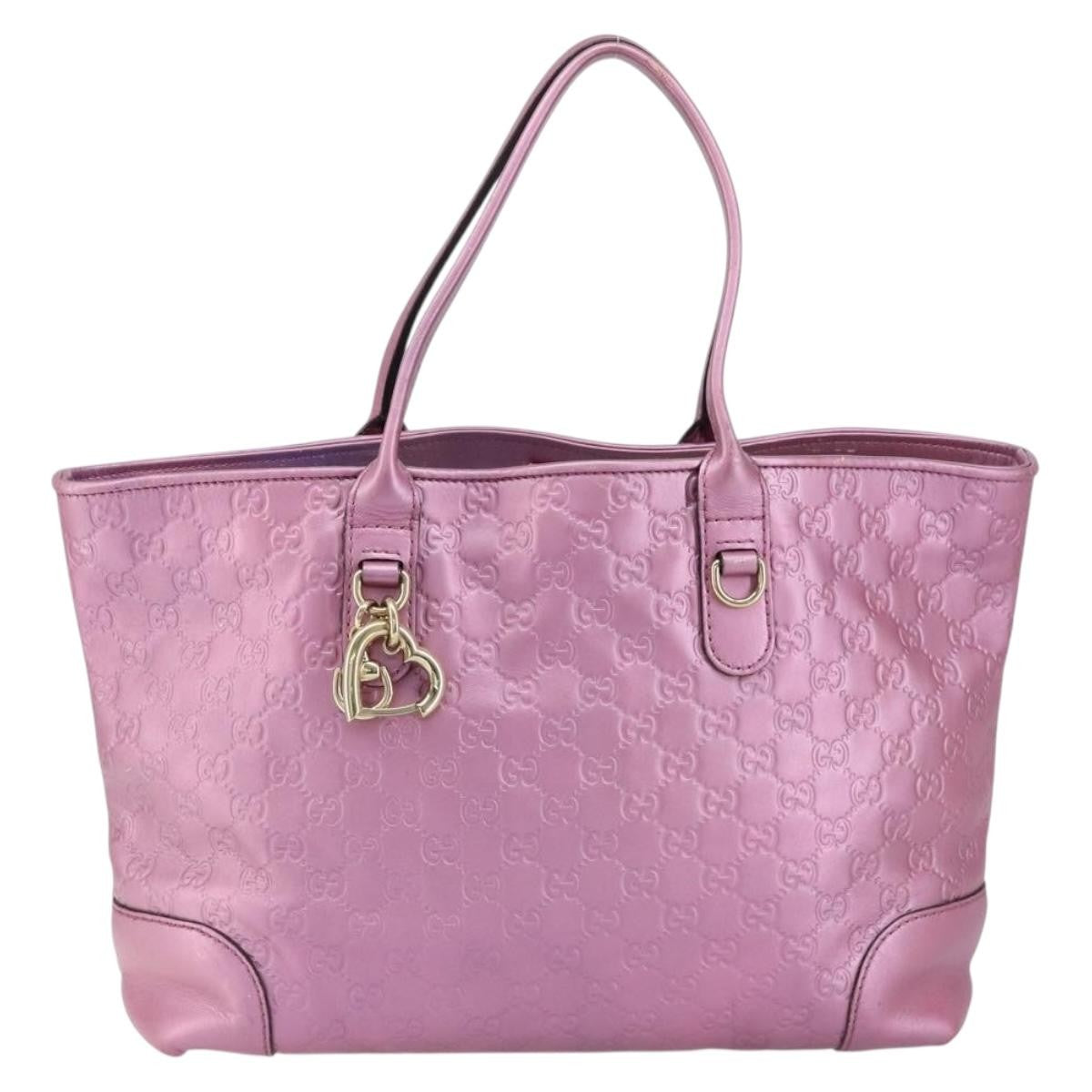 Gucci Heart Bit Open Tote Guccissima Leather, PINK, LEATHER, Tote bag