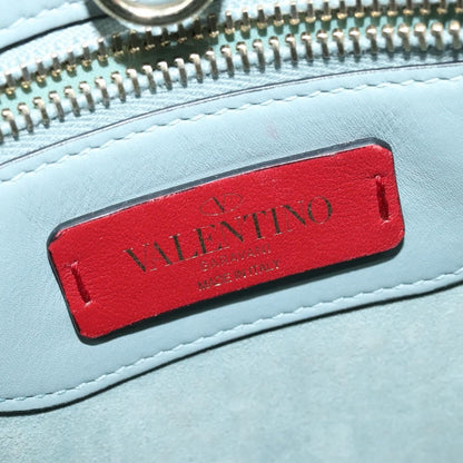 Valentino Garavani Demilune Flap Satchel Leather, BLUE, LEATHER, Handbag
