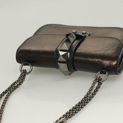 Valentino Garavani Glam Lock Shoulder Bag Leather, BROWN, LEATHER, Shoulder bag