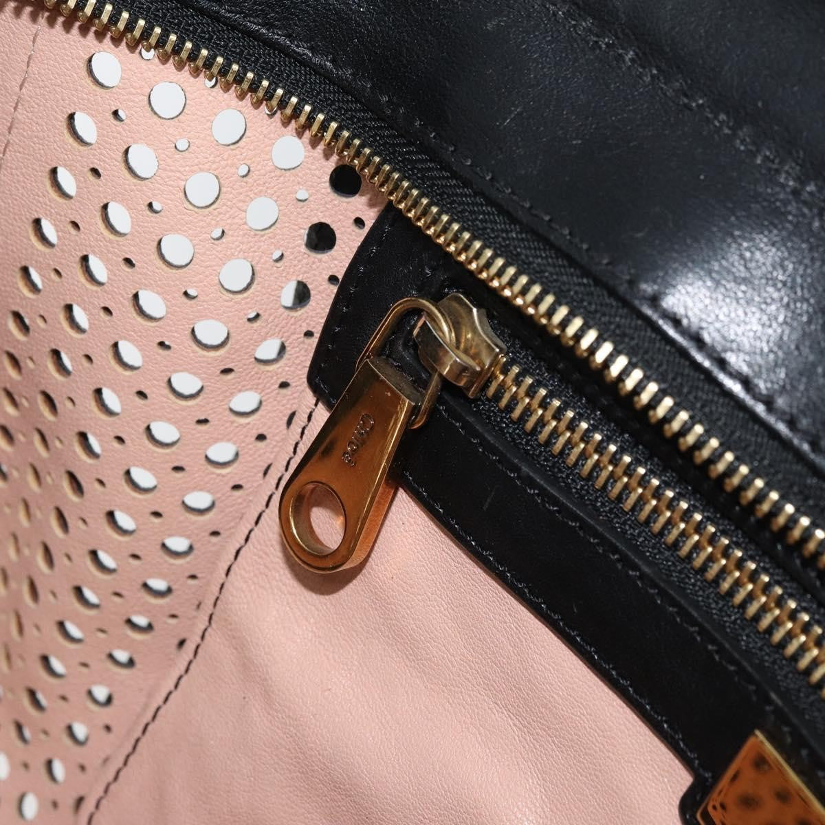 Chloe Alice Satchel Leather, Black, Leather, Handbag