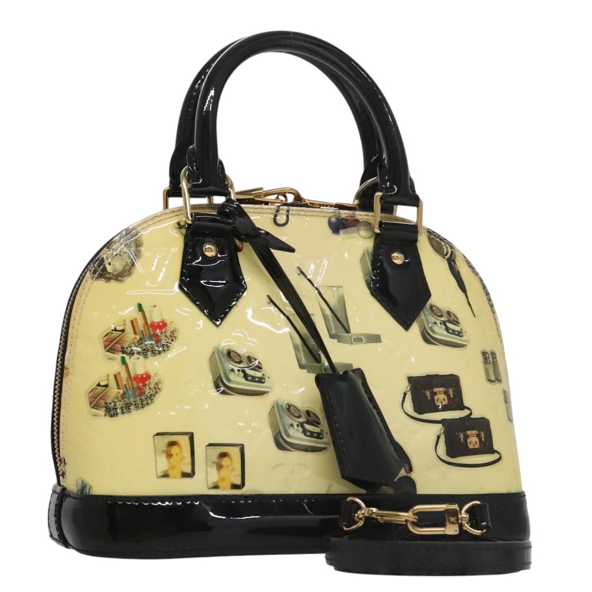 Louis Vuitton Alma Handbag Limited Edition Stickers Monogram Vernis, MULTICOLOUR, PATENT_LEATHER, Handbag