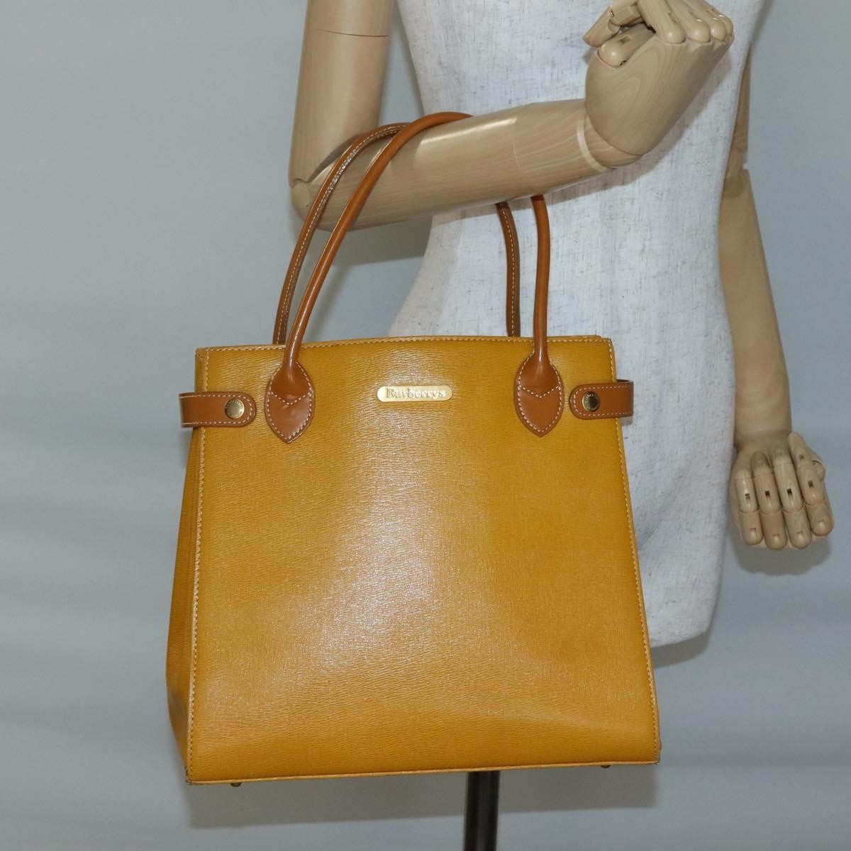 Burberry Vintage Handbag Leather, YELLOW, LEATHER, Handbag