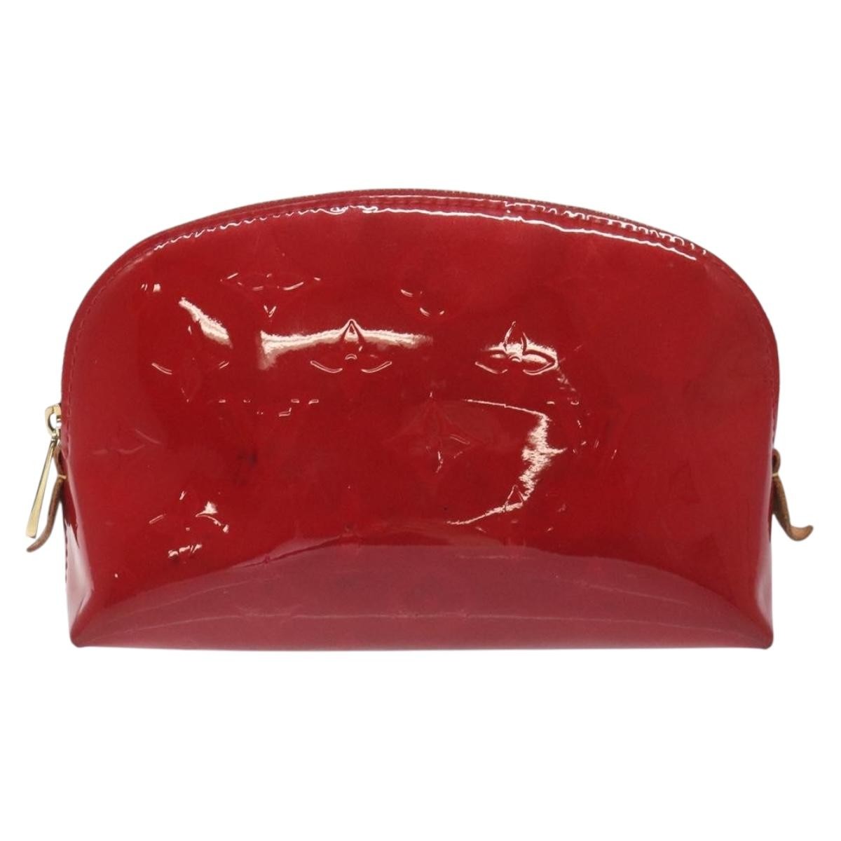 Louis Vuitton Cosmetic Pouch Monogram Vernis, RED, PATENT_LEATHER, Toiletry Case