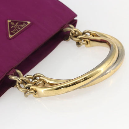 Prada Metal Handles Tote Tessuto, PURPLE, NYLON, Handbag