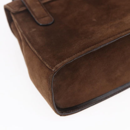 Salvatore Ferragamo Gancini handbag Suede, BROWN, SUEDE, Handbag