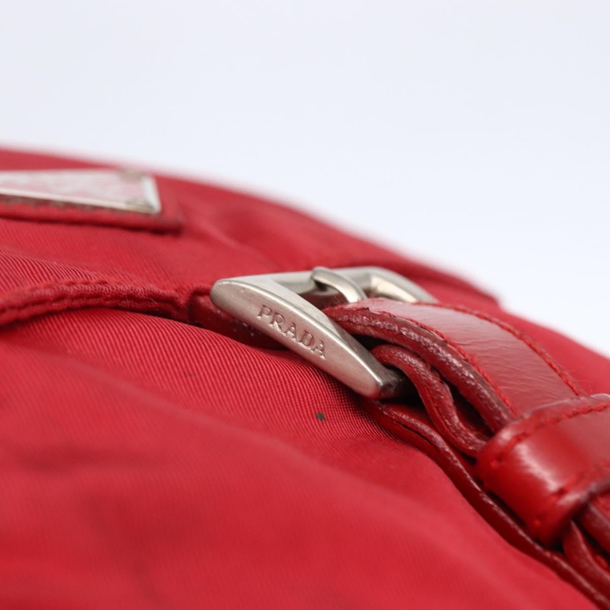 Prada Buckle Messenger Bag Tessuto, RED, NYLON, Shoulder bag
