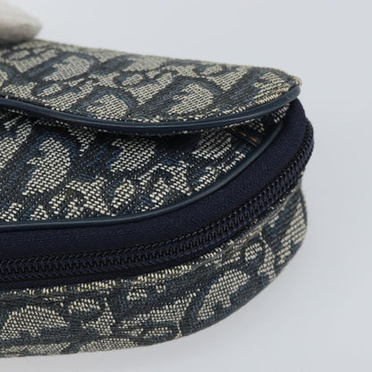 Christian Dior Vintage Saddle Coin Purse Diorissimo Canvas, NAVY, CANVAS, Clutche & pouche