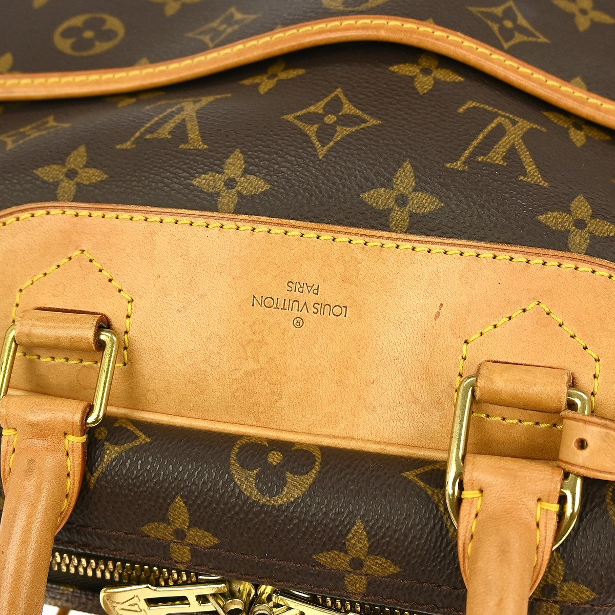 Louis Vuitton Deauville Handbag Monogram Canvas, BROWN, CANVAS, Handbag
