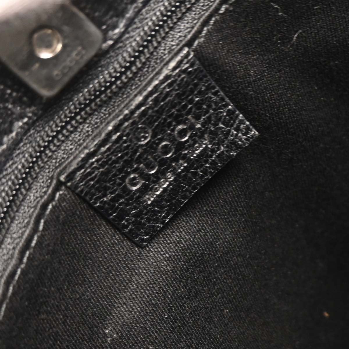 Gucci Vintage Curved Hobo GG Canvas with Leather, BLACK, CANVAS, Shoulder bag