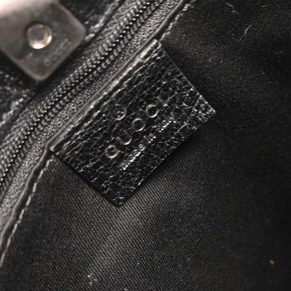 Gucci Vintage Curved Hobo GG Canvas with Leather, BLACK, CANVAS, Shoulder bag