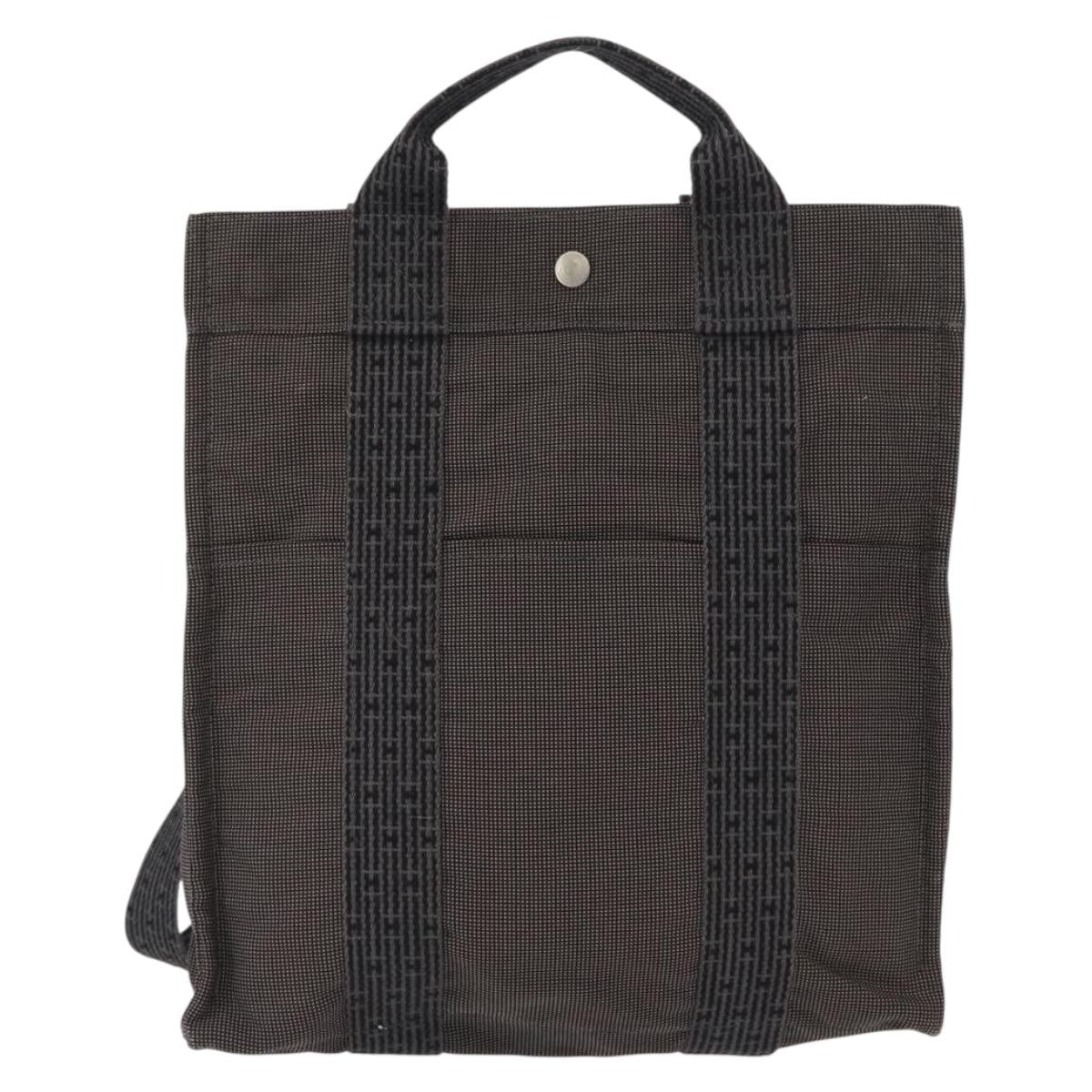 Hermes Herline Backpack Canvas, GRAY, CANVAS, Backpack