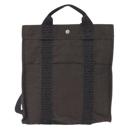 Hermes Herline Backpack Canvas, GRAY, CANVAS, Backpack