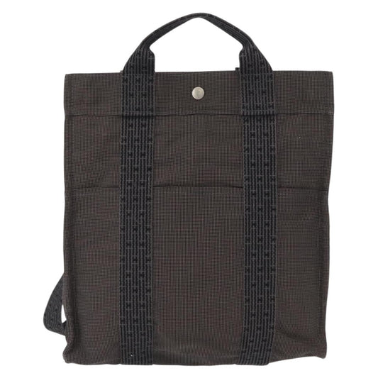 Hermes Herline Backpack Canvas, GRAY, CANVAS, Backpack