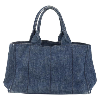 Prada Canapa Open Tote Denim, BLUE, DENIM_JEANS, Tote bag
