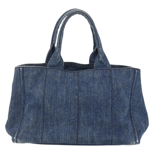 Prada Canapa Open Tote Denim, BLUE, DENIM_JEANS, Tote bag