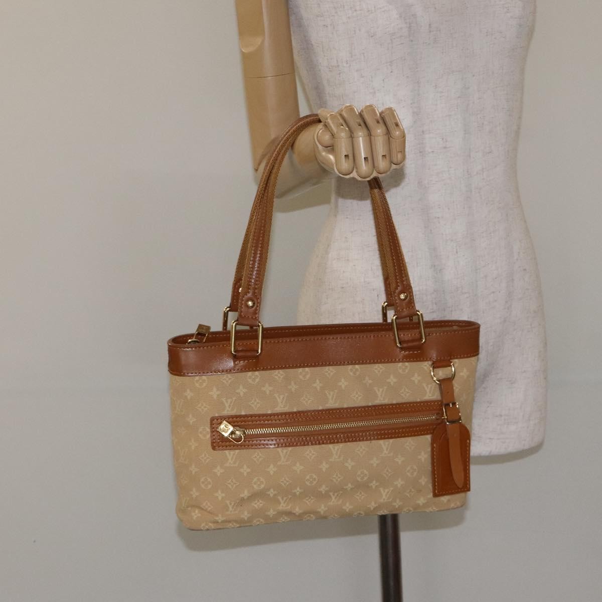 Louis Vuitton Lucille Handbag Mini Lin, BEIGE, CANVAS, Handbag