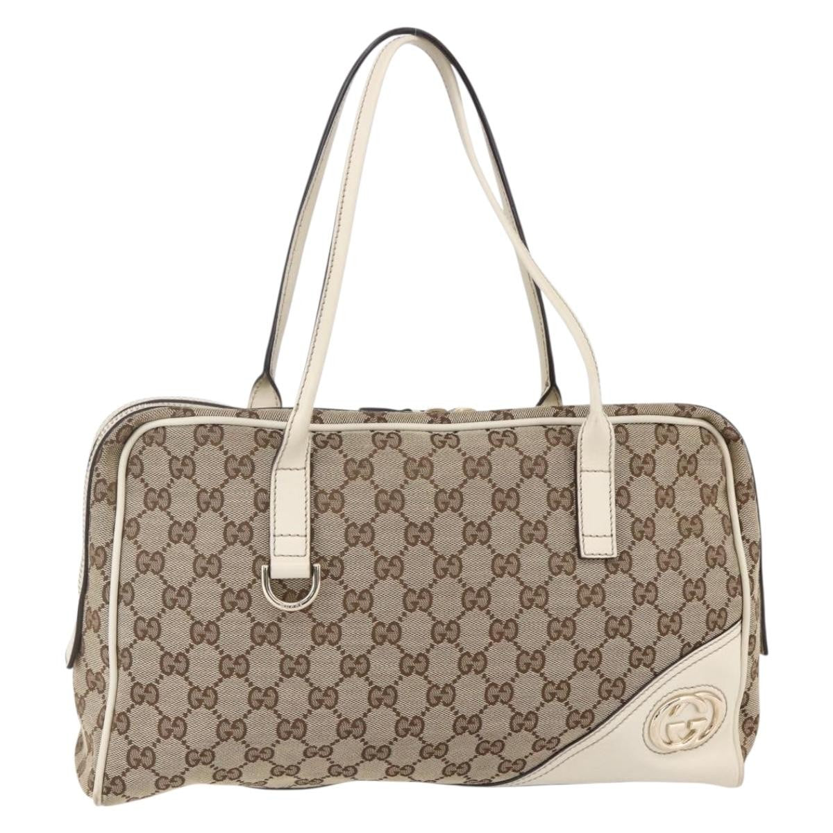 Gucci New Britt Boston Bag GG Canvas, BEIGE, CANVAS, Travel bag