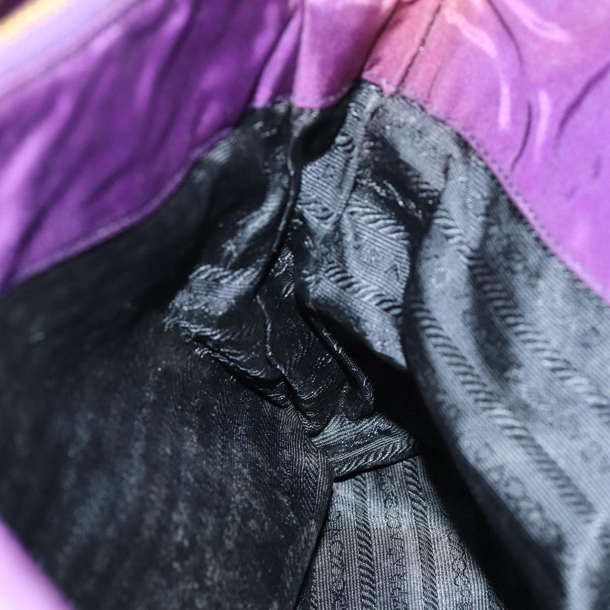 Prada Convertible Chain Tote Quilted Tessuto, PURPLE, NYLON, Shoulder bag