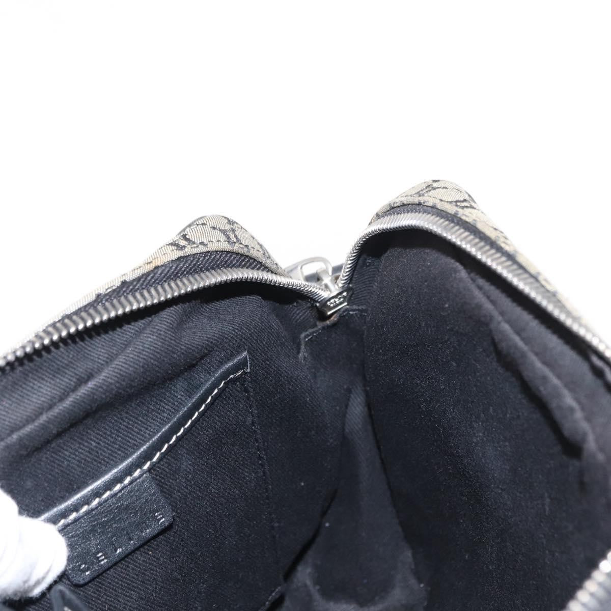 Celine Vintage Macadam Shoulder Bag Canvas and Leather, GRAY, CANVAS, Shoulder bag