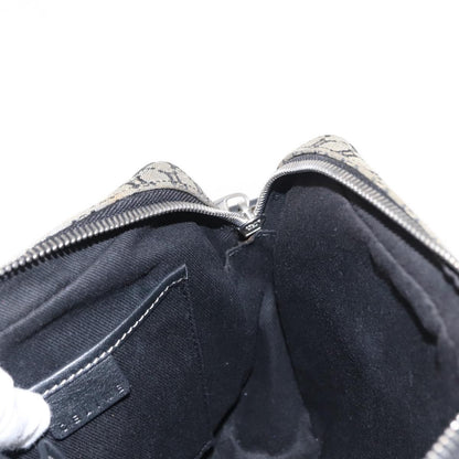 Celine Vintage Macadam Shoulder Bag Canvas and Leather, GRAY, CANVAS, Shoulder bag