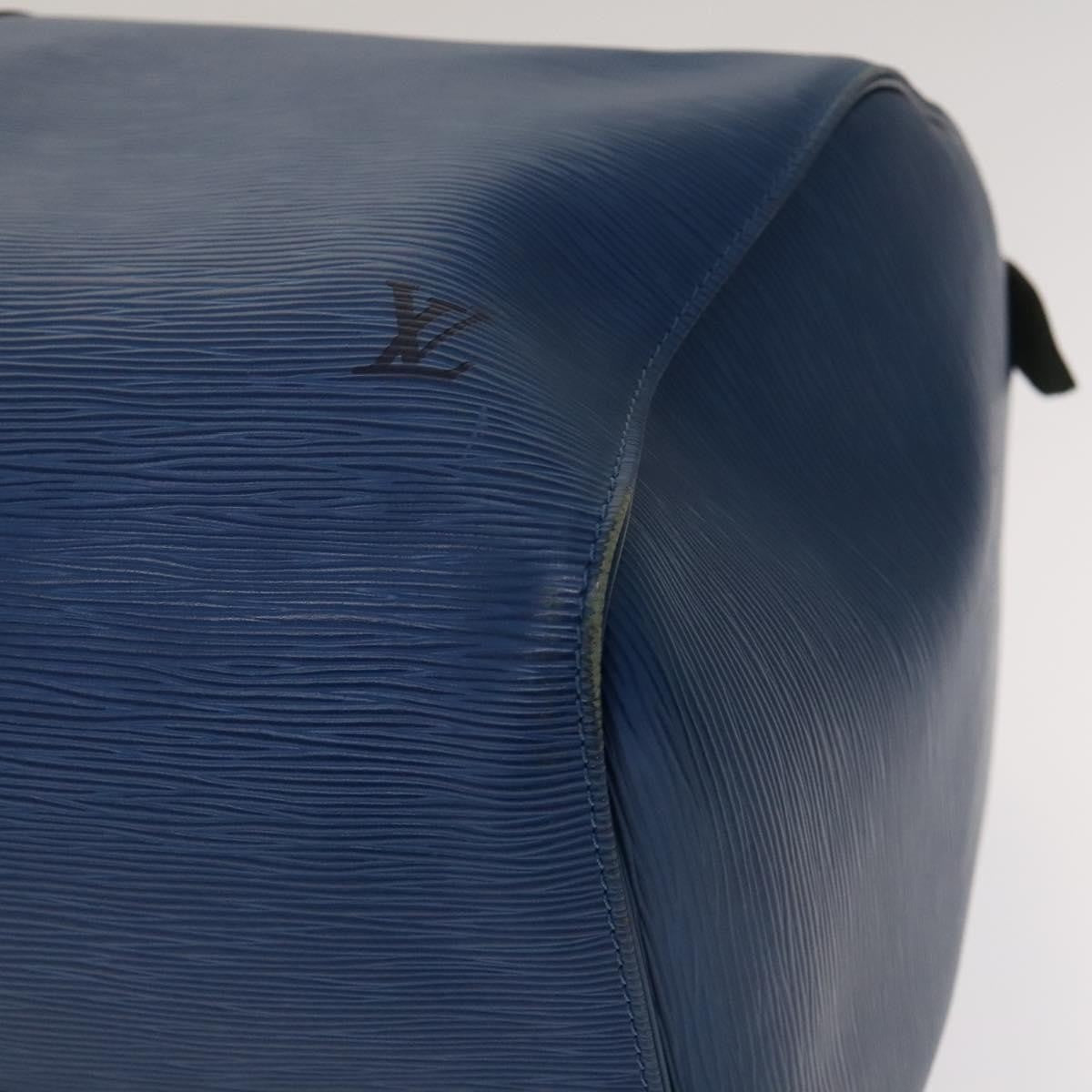Louis Vuitton Keepall Bag Epi Leather, BLUE, LEATHER, Travel bag